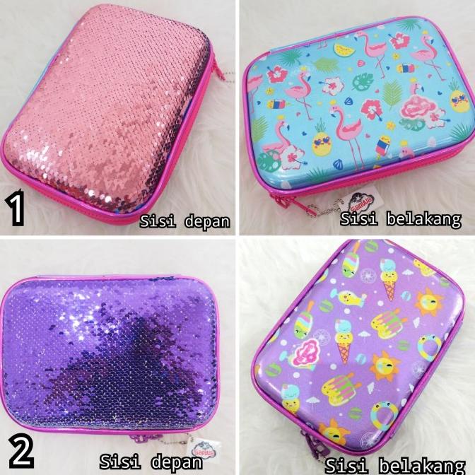 

Terlaris Kotak Tempat Pensil Hardtop Sequin Smiggle Sanwq Pencil Case Stok Terbatas