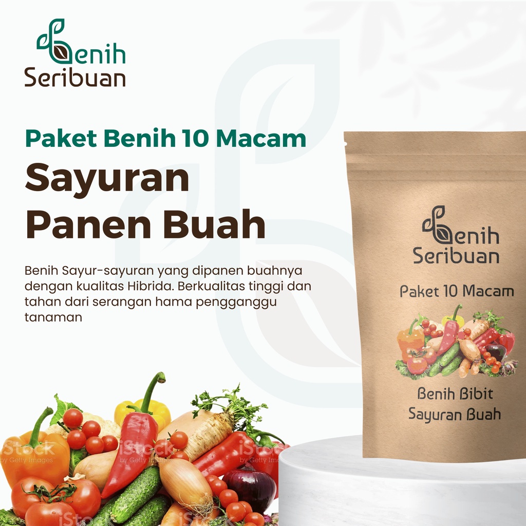 Benih Seribuan - Paket 10 Macam Benih Sayuran Panen Buah Hibrida