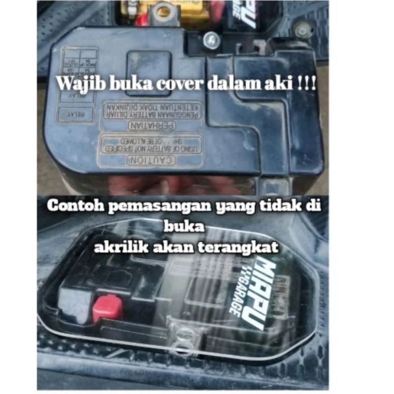 Tutup aki motor cover tutup aki motor bahan akrilik beat 2013 2016 beat deluxe vario 125 150 new akr