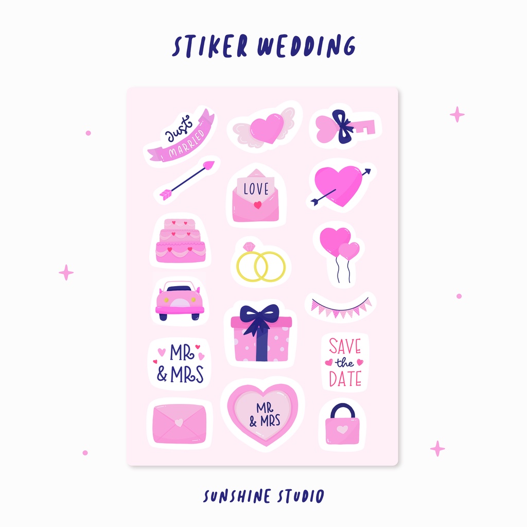 

[Sunshine] Stiker Love Pink Lucu Stiker Wedding| Stiker Muslimah Aesthetic Sticker untuk Scrapbook Diary Jurnal HP Laptop Tumblr Minuman | Waterproof Vinyl Anti Air