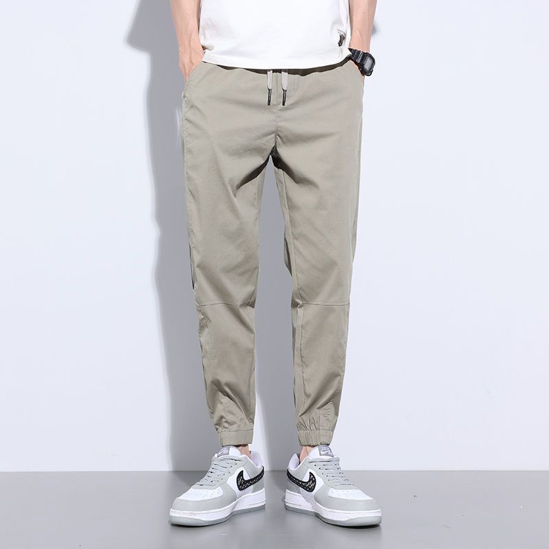 Celana Crop Sutra Es Lurus Longgar Gaya Korea