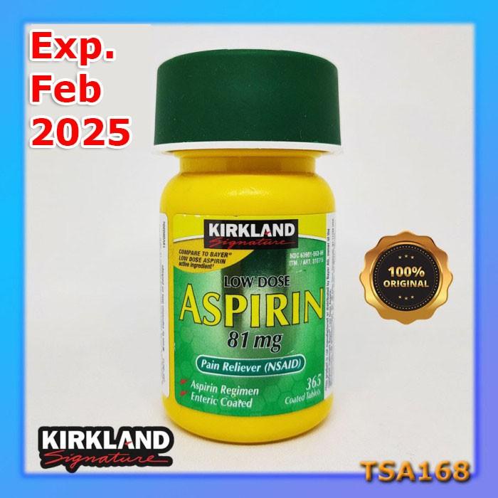 Kirkland Aspirin Low Dose 81 mg 365 Mini Tablets Pain Reliever terbaru