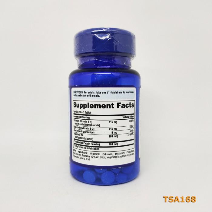 Puritan Pride Vitamin B Complex with B12 B-12 B1 B2 90 Tab Puritan's terbaru