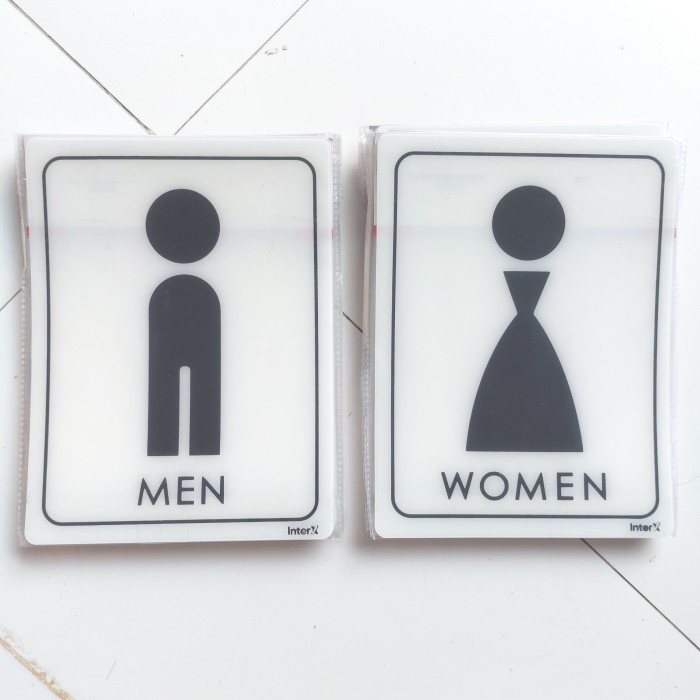 

TERMURAH! Sign Akrilik Tulisan TOILET MEN WOMEN Bahan PP 15x20cm 1pc