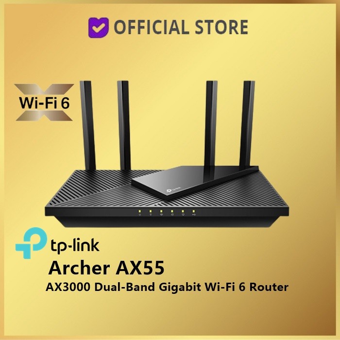 TP-Link Archer AX55 Router Wi-Fi 6 Dual Band Hitam