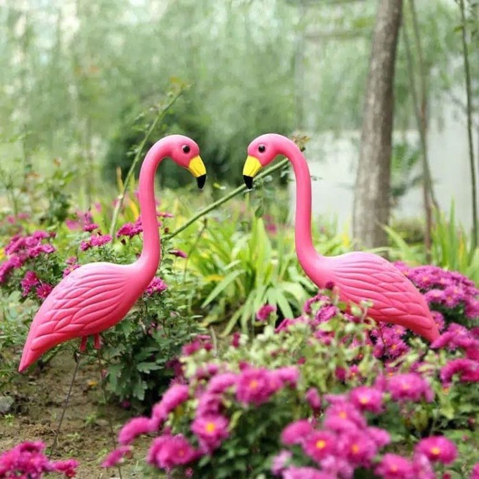 PATUNG FLAMINGO HIASAN TAMAN FLAMINGO PLASTIK DEKORASI RUMAH