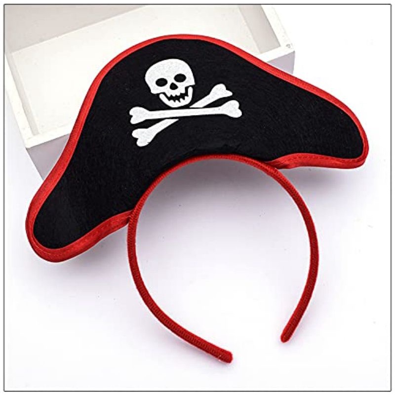 2pcs Accessories Halloween Bando Bajak Laut Cosplay Skull Topi Bajak