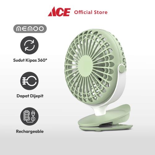 Discount ACE - Memoo Kipas Angin Portable Rechargeable - Hijau /KIPAS ANGIN MINI/KIPAS ANGIN