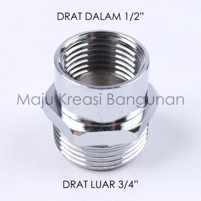 Sok Kran Drat Luar 3/4 Dalam 1/2 SOLIGEN Inch Inci Vlok Ring Kuningan