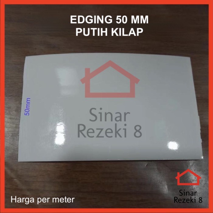 Edging HPL 188 50 mm Putih Glossy / Kilap 290 Doff Solid taco PVC List