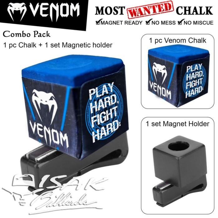 

Combo Pack #2 Venom Chalk & Magnet Holder - Billiard Chalks Kapur Cuk