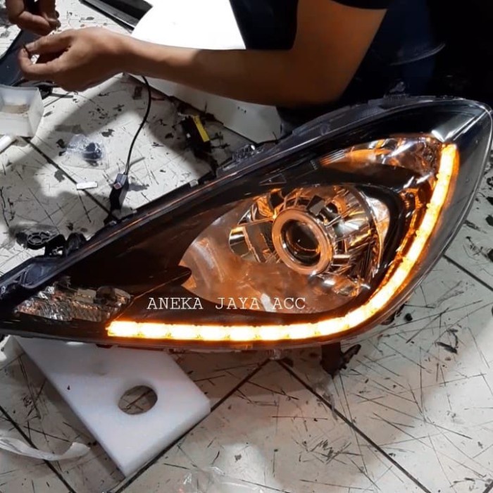 Headlamp Honda Jazz Ge8 2011 2012 2013 Custom Projector Led Cristal [Kode Ab001Kode Ab002Kode