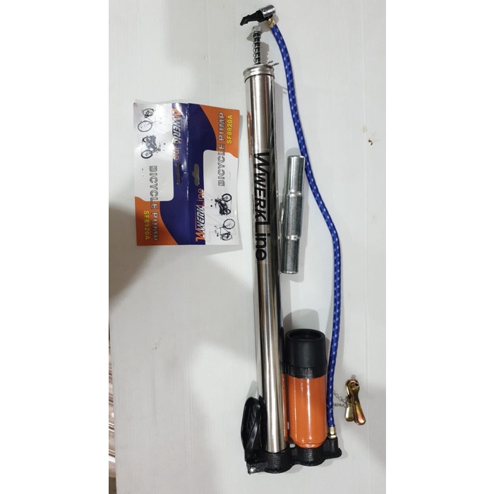 FREE ONGKIR ALAT POMPA BAN SEPEDA BESI METERAN BESAR MINI BICYCLE PUMP WERKLINE FREE ONGKIR