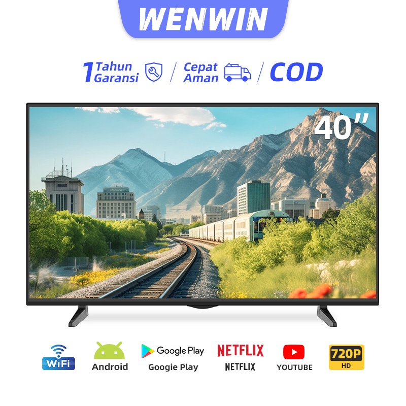 WENWIN Smart Android TV 40 inch LED Digital TV FHD Android Televisi Murah Netflix Youtube Web Browse