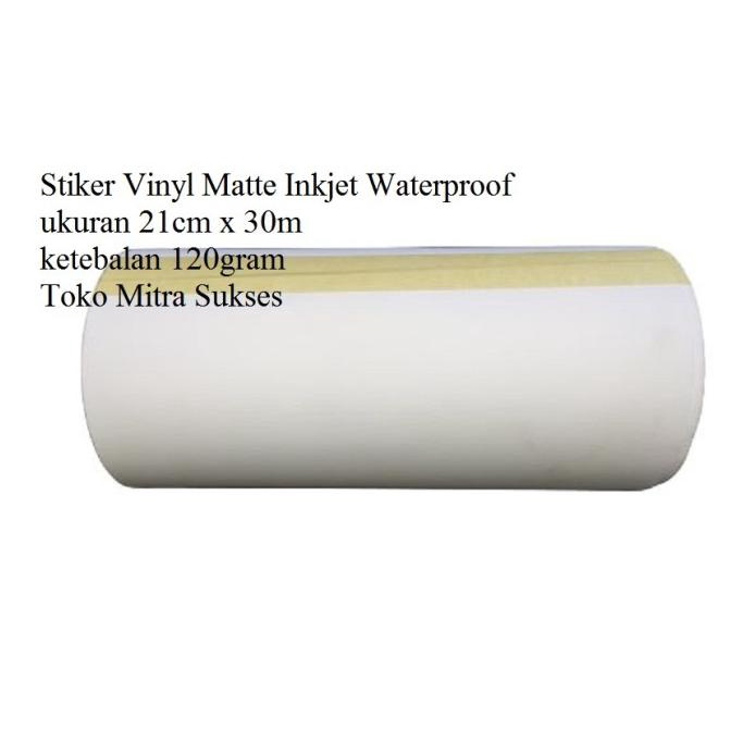 

Ready Stiker Vinyl Matte Inkjet Waterproof A4 Roll - 21Cm X 30M Ready Stock