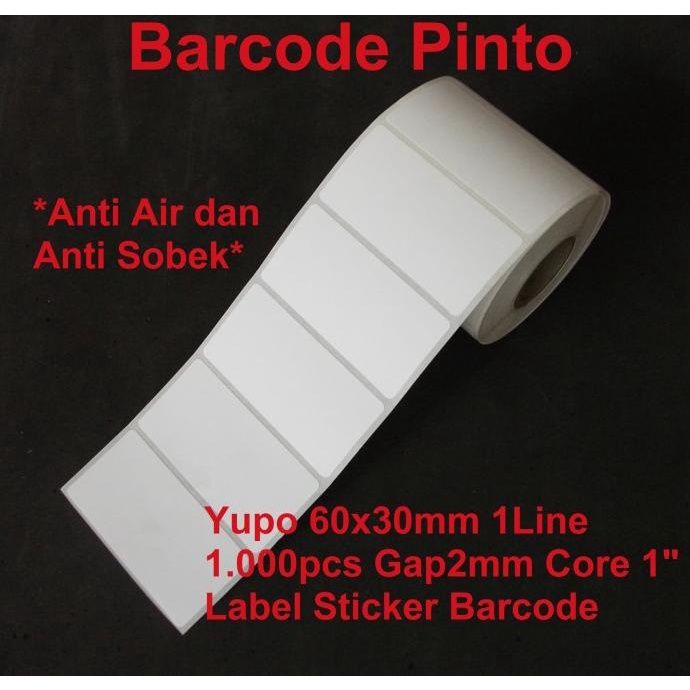 

Termurah Yupo 60X30Mm Core 1" 1 Line 1000Pcs Gap 2Mm Label Sticker Bare Harga Khusus