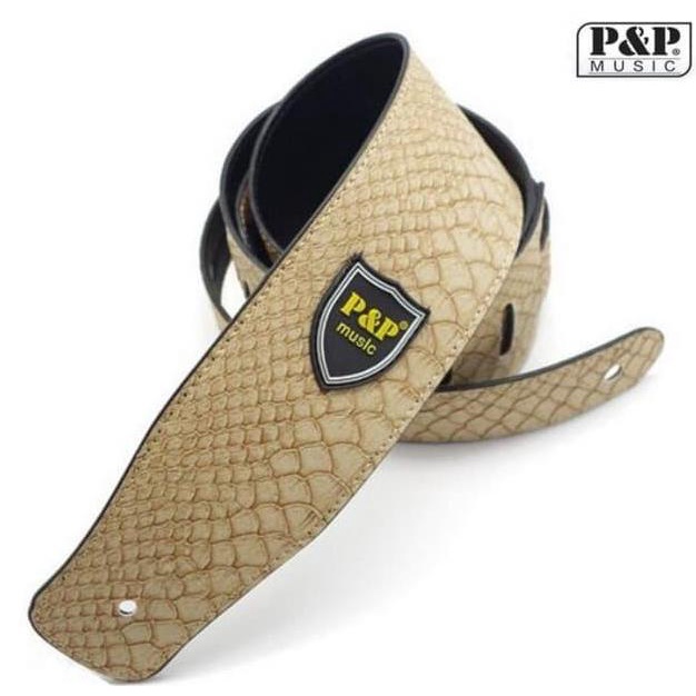 P&P Music S518B Strap Gitar Motif Kulit Ular PU Leather