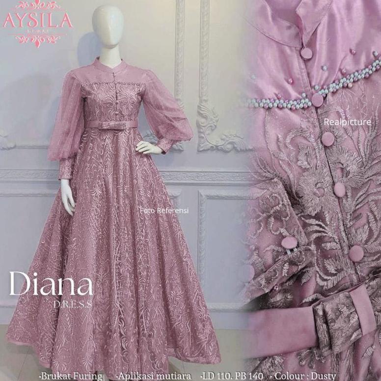 11.11 Diana Dress Kondangan - Gaun Muslimah Mewah - Gaun Pesta Muslimah - Gaun Muslimah - Gaun Pesta