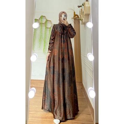 Dania Dress |Jumbo Ready |Gamis Motif Silk Premium/Gamis Pesta Silk Premium /Gamis Semi Sutra /Busui