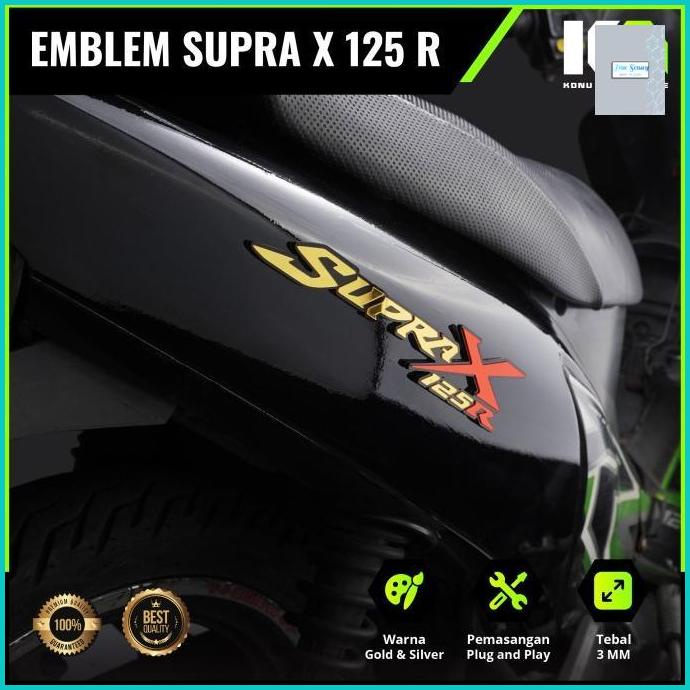 True sensey 2PCS EMBLEM MOTOR SUPRA X 125 LOGO SUPRA 3D OLD SUPRA HONDA STIKER