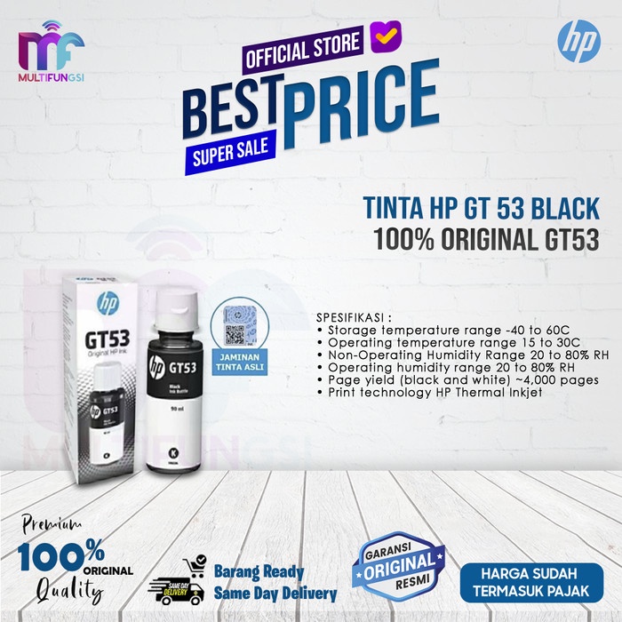 

TINTA HP GT 53 BLACK - 100% ORIGINAL GT53