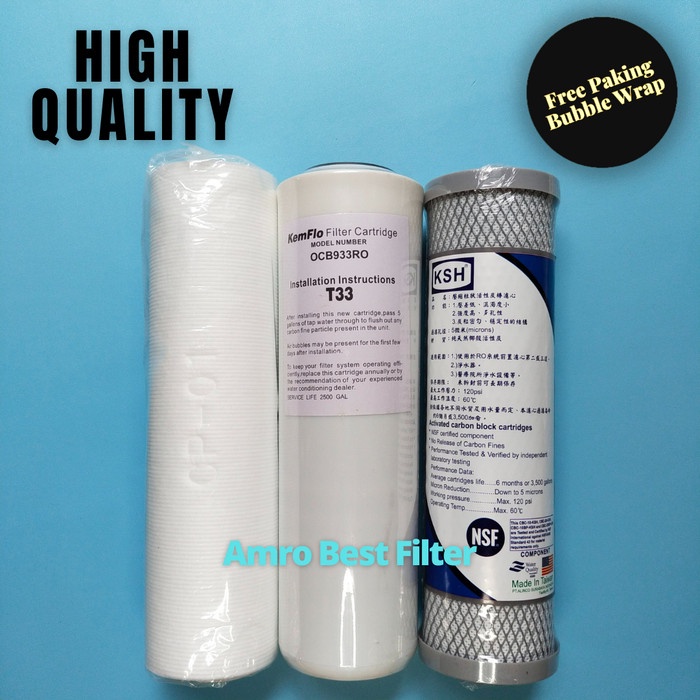 [Original] Paket Pre Filter Ro Undersink Mutu Terbaik  Spon  Gac  Cto  Limited