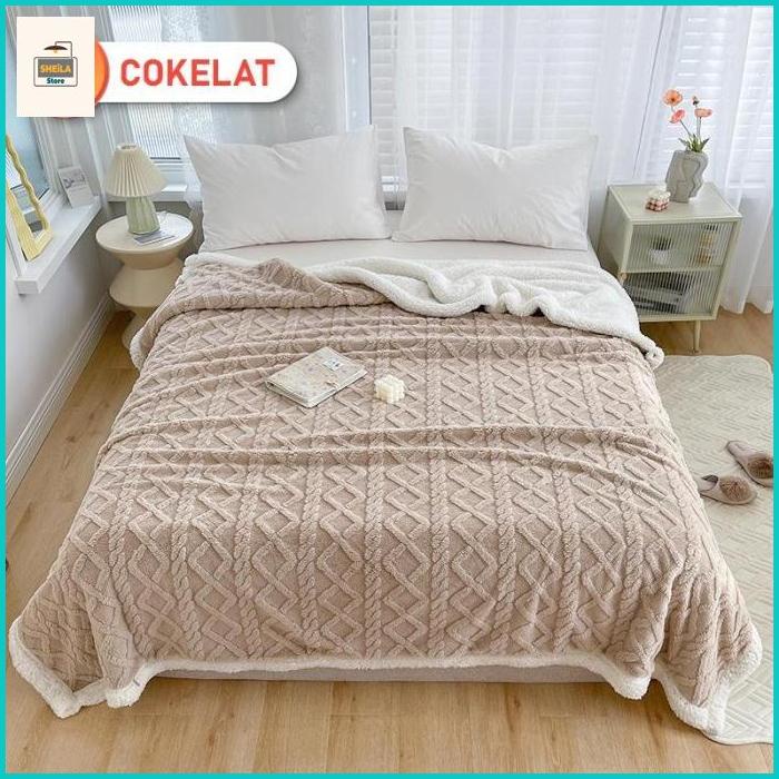 Sheila store selimut tebal dewasa UK 180x200/ selimut lembut/selimut beludru domba