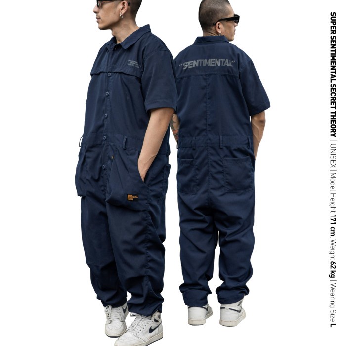 Promo Ssst Coverall Shortsleeve Jumpsuit Navy
