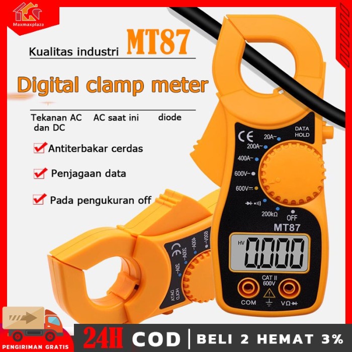 Promo Mt-87 Multimeter Voltmeter Digital Clamp Meter Current Clamp Ac Dc Amm