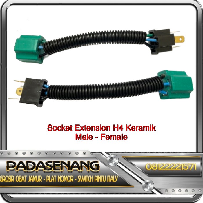 Socket H4 Keramik Male-Female/Soket Extension H4 Keramik Male Female+. Terbaik