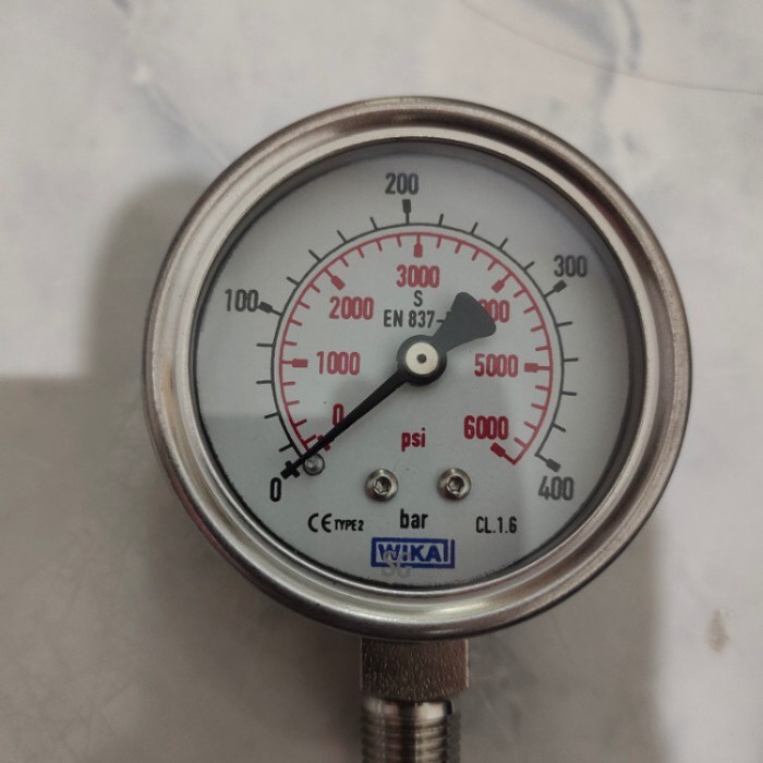 ✅Termurah Pressure Gauge Wika 25 Inch Full Ss 0-400 Bar/Psi Drat 1/4 Ss Bisa Sameday