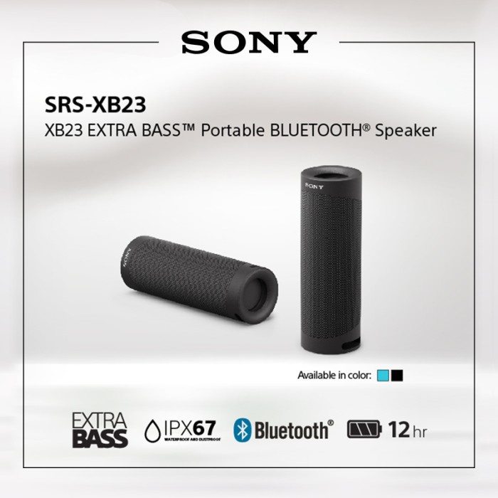 SONY SRS-XB23 Black Portable Bluetoth Party Speaker / SRS XB23