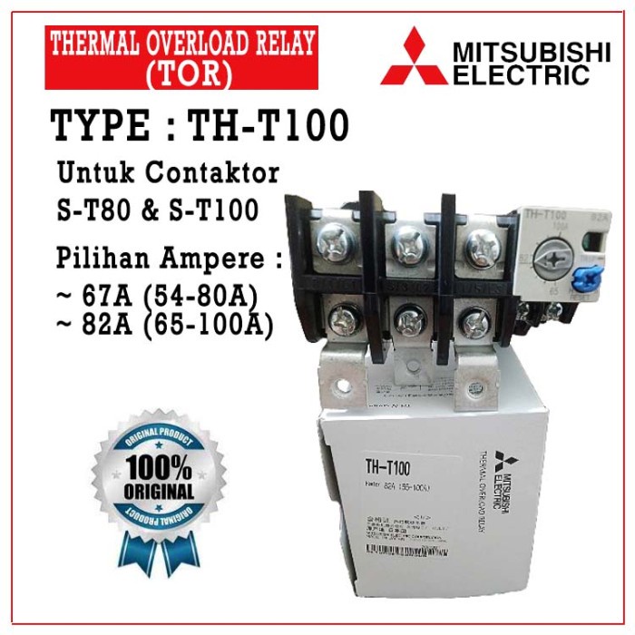 THERMAL OVERLOAD RELAY ( TOR ) THT100 " MITSUBISHI "