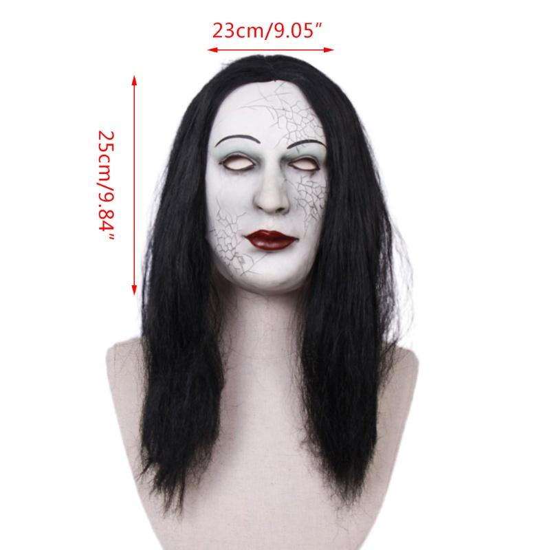 Topeng Hantu Wanita Rambut Panjang halloween latex Best Seller