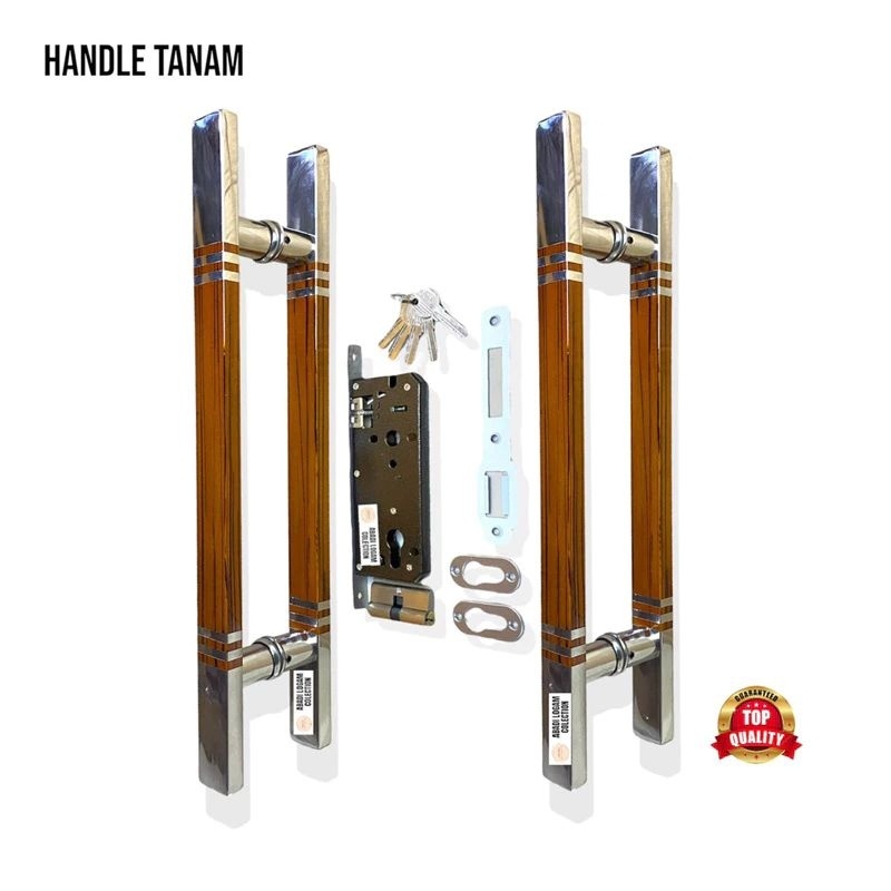 Paket Lengkap Handle Pintu Rumah Minimalis Baut Tembus 45Cm 60Cm 80Cm Gagang Pintu Rumah Minimalis