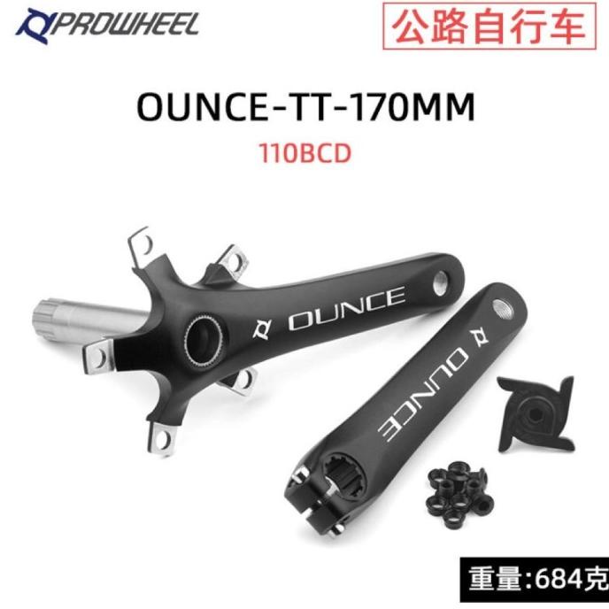 prowheel OUNCE TT crank arm set ht2 bcd 110 hitam ORI