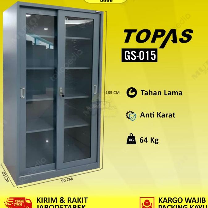 

Big Sale Lemari Arsip Lemari Besi Filling Cabinet 2 Kaca Sliding Topas Gs-015 Original