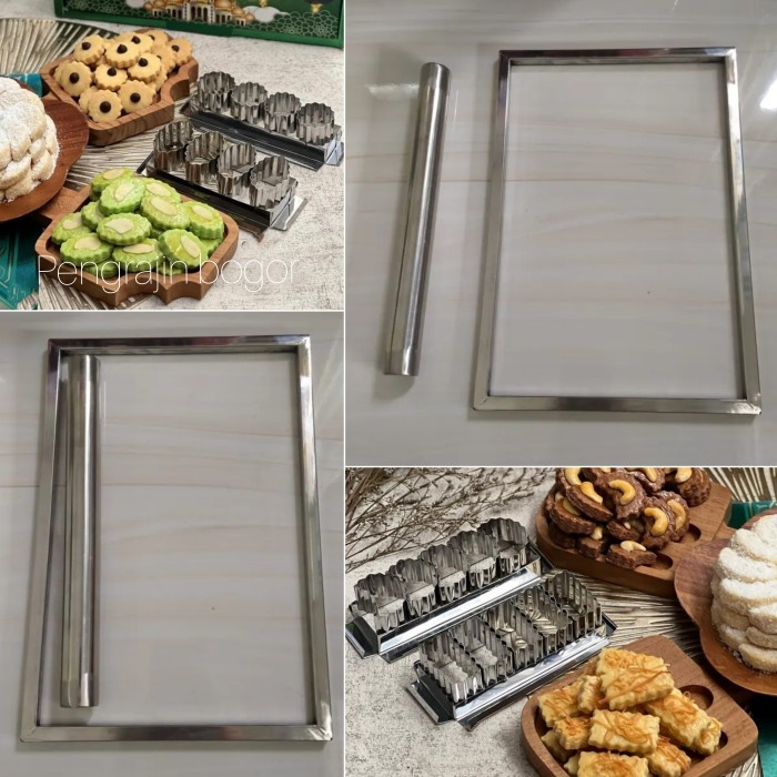 TERLARIS Paket bingkai rolingan adonan kue dan cetakan kastengel kotak gerigi /GRILL PEN/BAKARAN