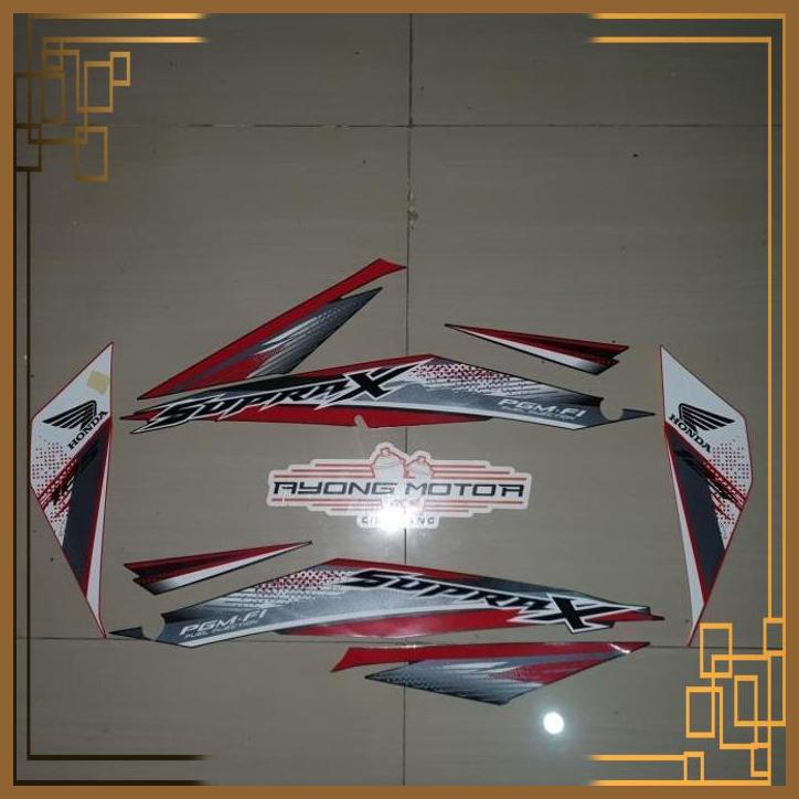 [AMC] STRIPING SUPRA X 125 FI 2019 HITAM DOFF MERAH ORI
