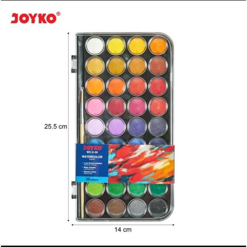 

Joyko Watercolor Set Cat Air Wc-3 Isi 36 Warna