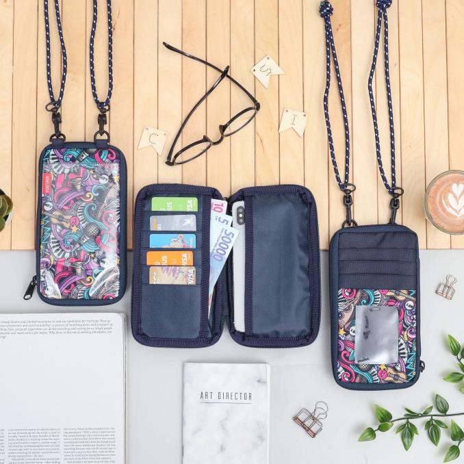 Tas Dompet HP ID Card Holder Hanging Phone Wallet Kalung Gantung Leher