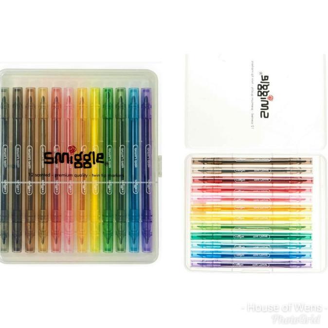 

Best Sales Smiggle Scented Twin Tip Marker Pack X12 - Spidol Double Smiggle Terbaik