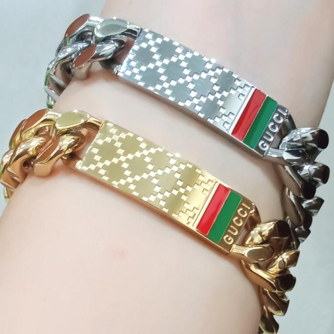 Gelang Rantai Titanium Gelang Pria/Wanita Model Guccii Terbaik