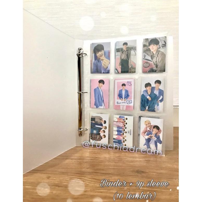 

Terjangkau - Binder & Sleeve Transparan A4 3 Ring Besar untuk Pocard/Polaroid/Postcard KPOP