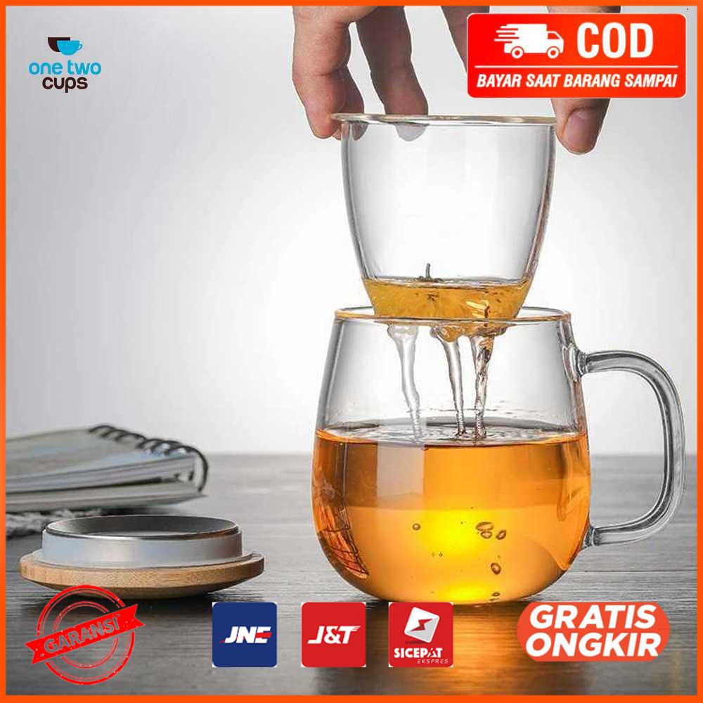 Gelas Cangkir Teh Tea Cup Mug with Infuser Filter