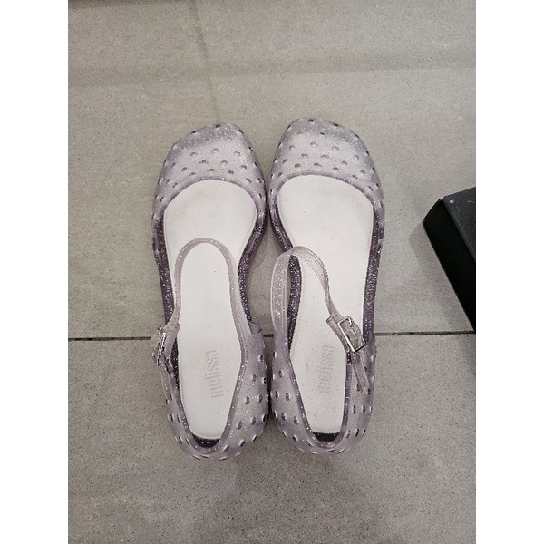 Preloved Original Melissa Furadinha Silver Glitter Size 37
