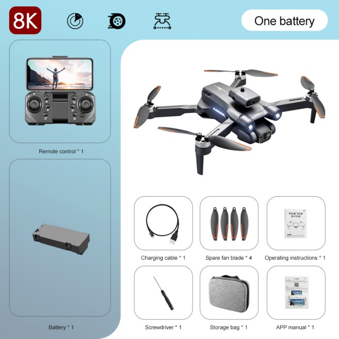 Drone Dual Camera S1S Mini Brushless Sensor Anti Tabrak Optical Flow