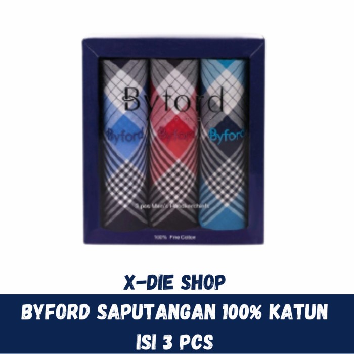 Saputangan Pria Isi 3 Pcs 100% Katun Handkerchiefs Sapu Tangan