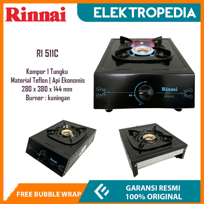 [Ori] Rinnai - Kompor Satu Tungku Ri511C Berkualitas