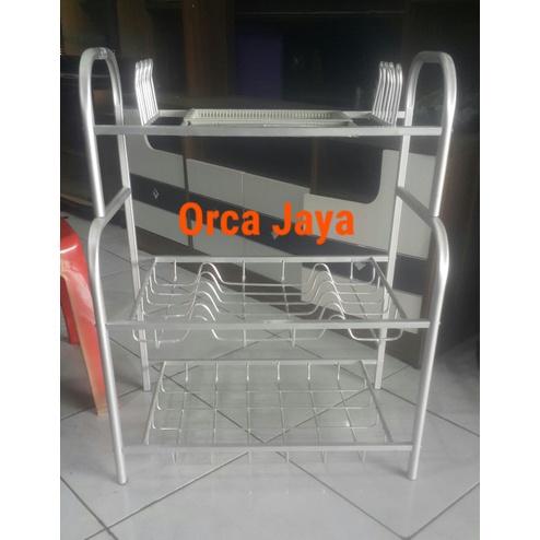 [Ori] Rak Piring Aluminium 2 Susun Sedeng Bisa Sameday